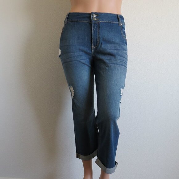LANE BRYANT Jeans Women CONTROL Waistband DESTRUCTED Boyfriend Plus Size 20 NWT - Picture 4 of 6
